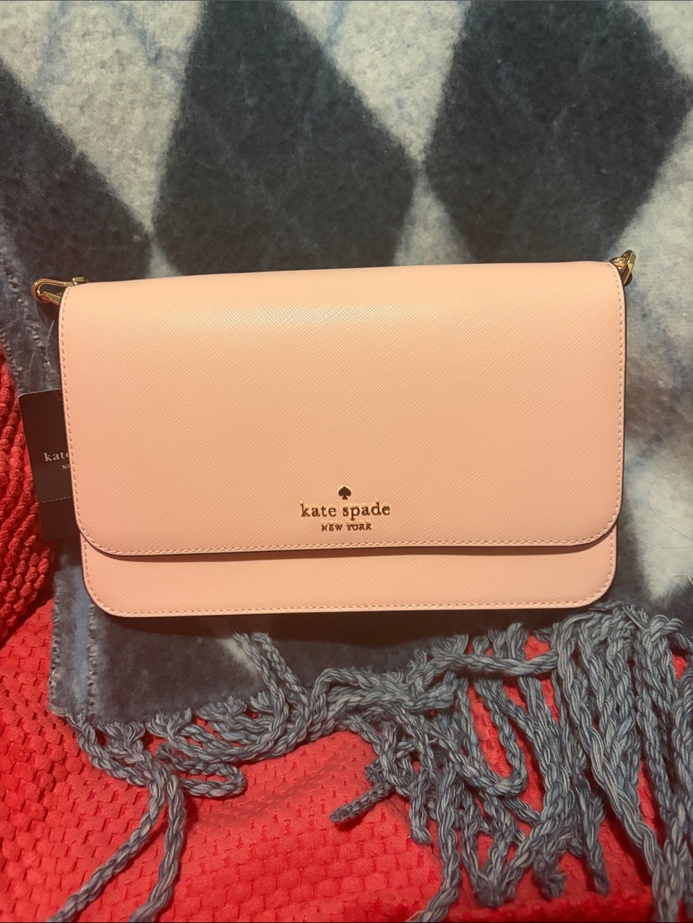 Kate Spade Madison NWT Powder Pink Saffiano Crossbody Bag